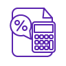 Interest Credit Card Loan Payment Calculator Icon Purple