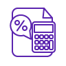 Interest Credit Card Loan Payment Calculator Icon Purple