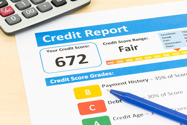 Credit score document paper sheet