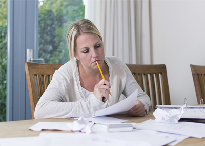 Woman Dealing with Debt Stress