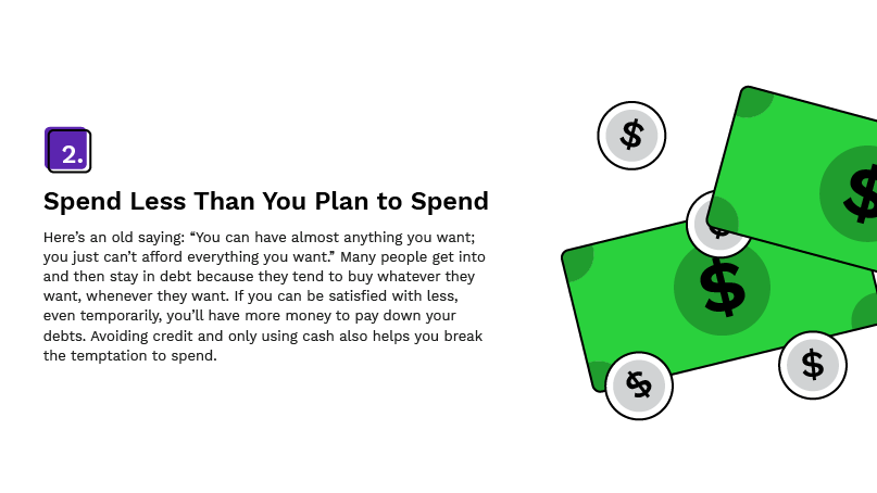 12 Ways Out of Debt - Spend Less than You Plan to Spend