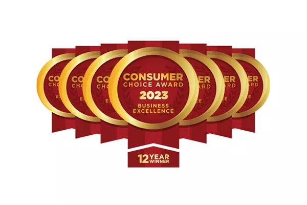 Consumer Choice Award winner for 12 years in a row.