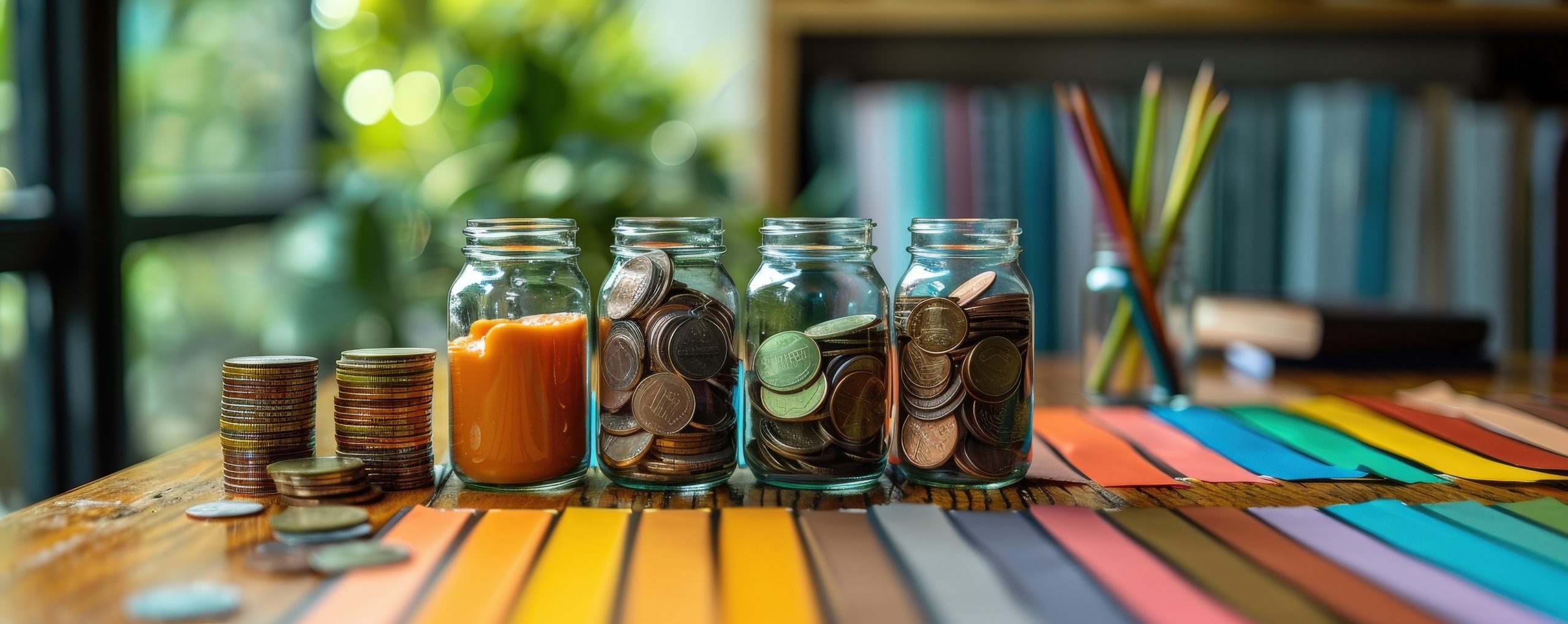 Financial Goals Vision Board In A Home Office, Personal Finance Management, Visual Financial Planning