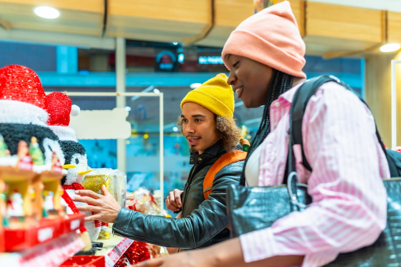 Couple last minute christmas shopping