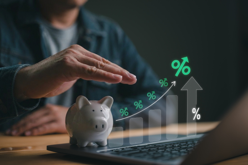 A man setting aside more money to savings as part of his plan to get out of debt.